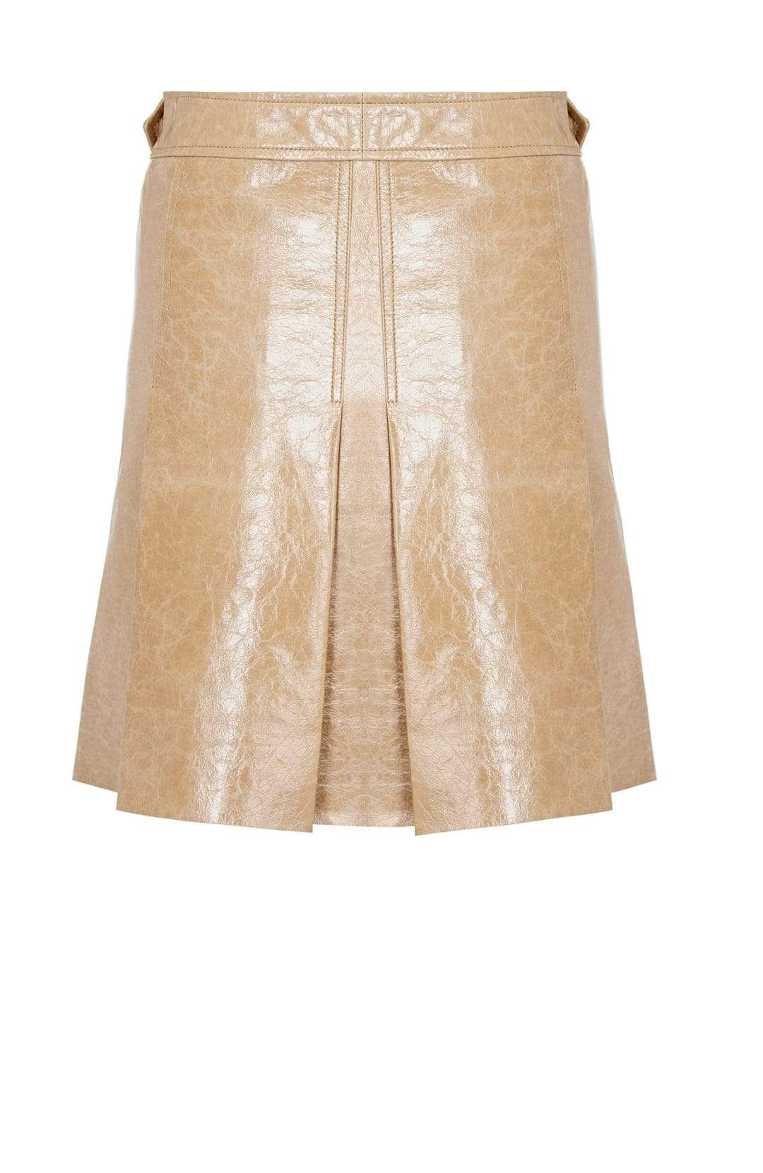 Mika LEATHER PLEAT SKIRT - BISCUIT