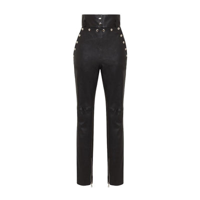 Stretch leather trousers