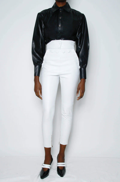 Look Great in a White Blazer and Black Leather Pants | High Latitude Style
