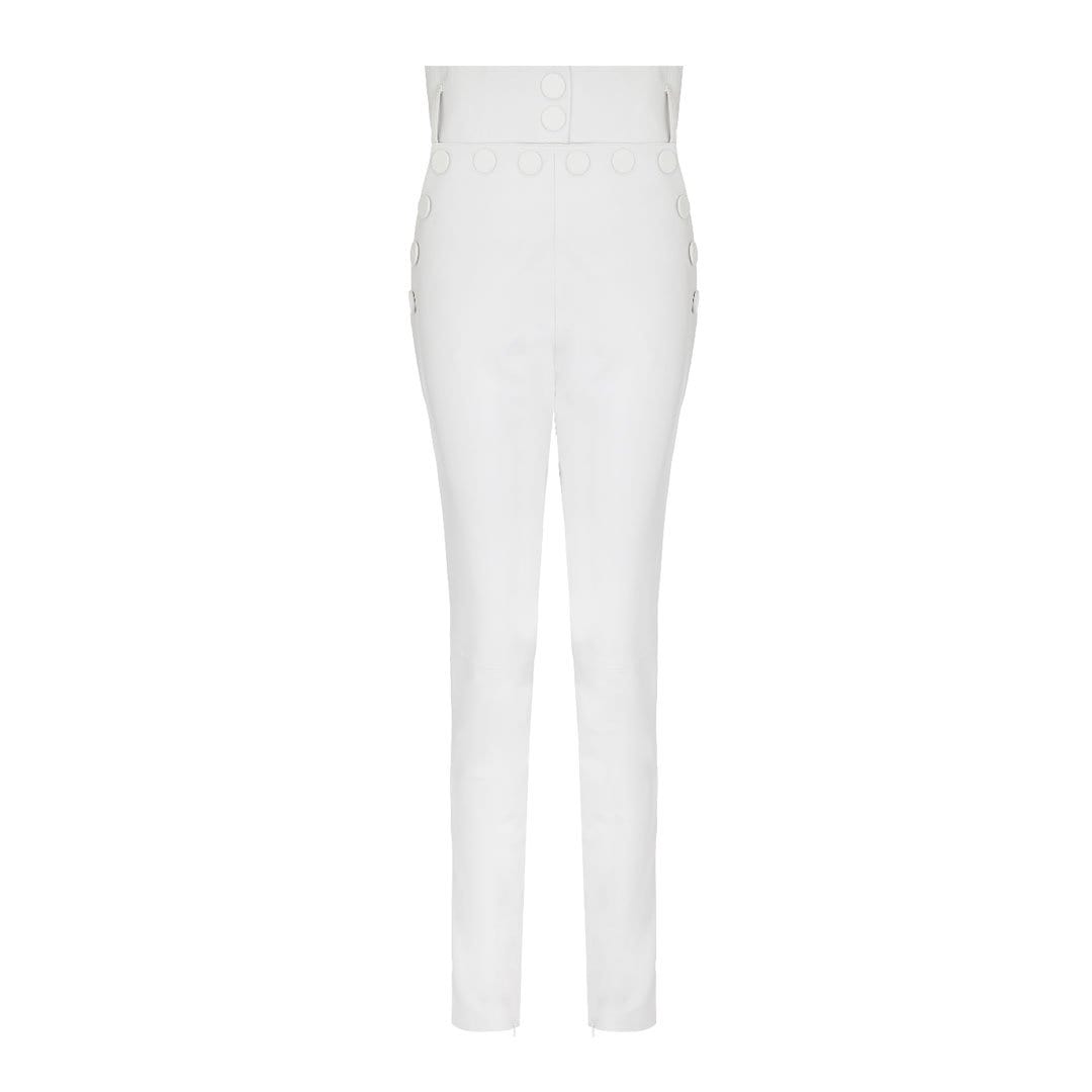 RINO  PELLE TABAN WHITE FAUX LEATHER TROUSER  Trousers from Jonathan  Trumbull UK