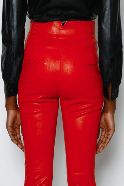 Red Leather Pants Women  Etsy UK