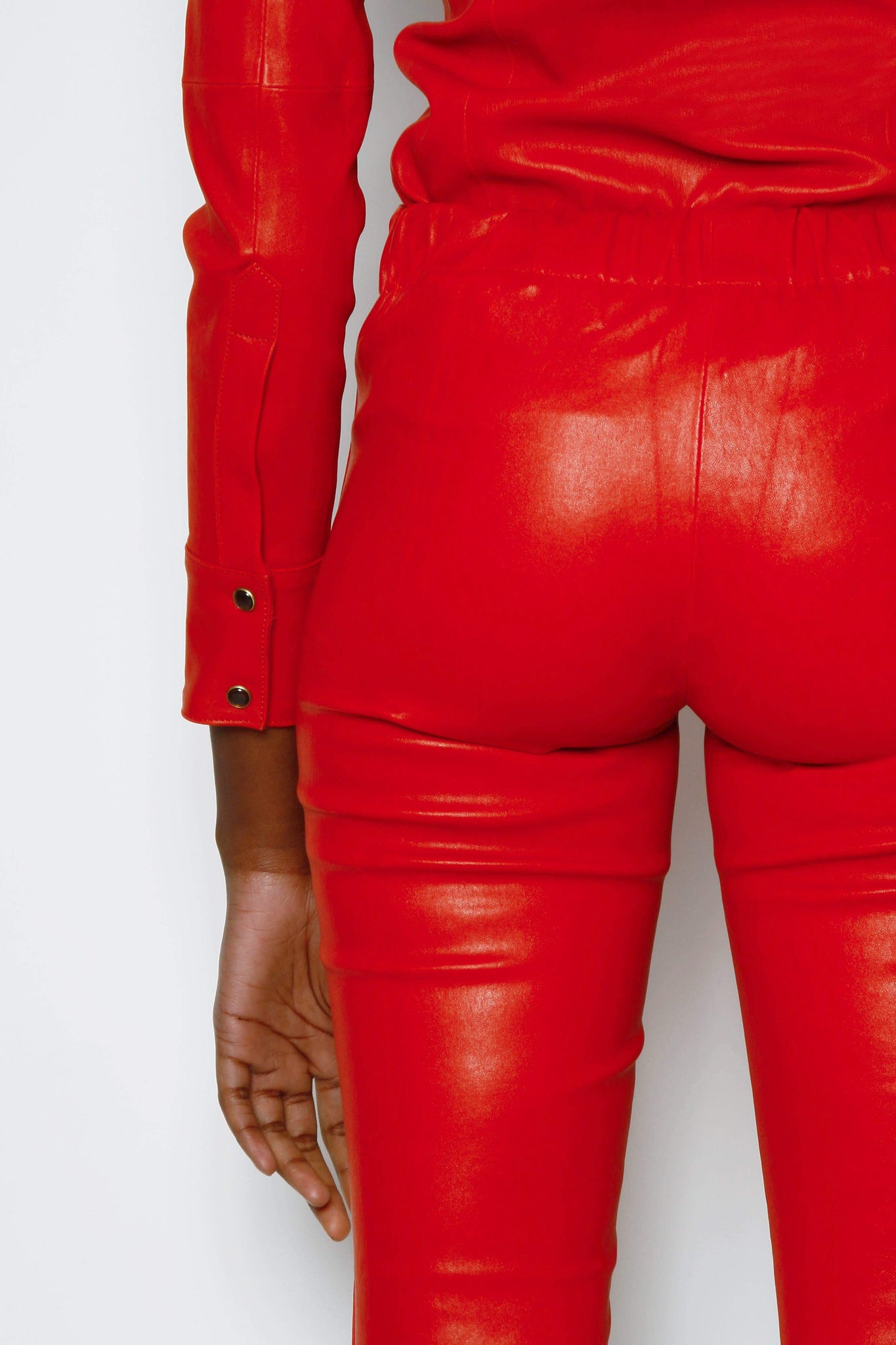 Red Leather Leggings: Sale up to −80%