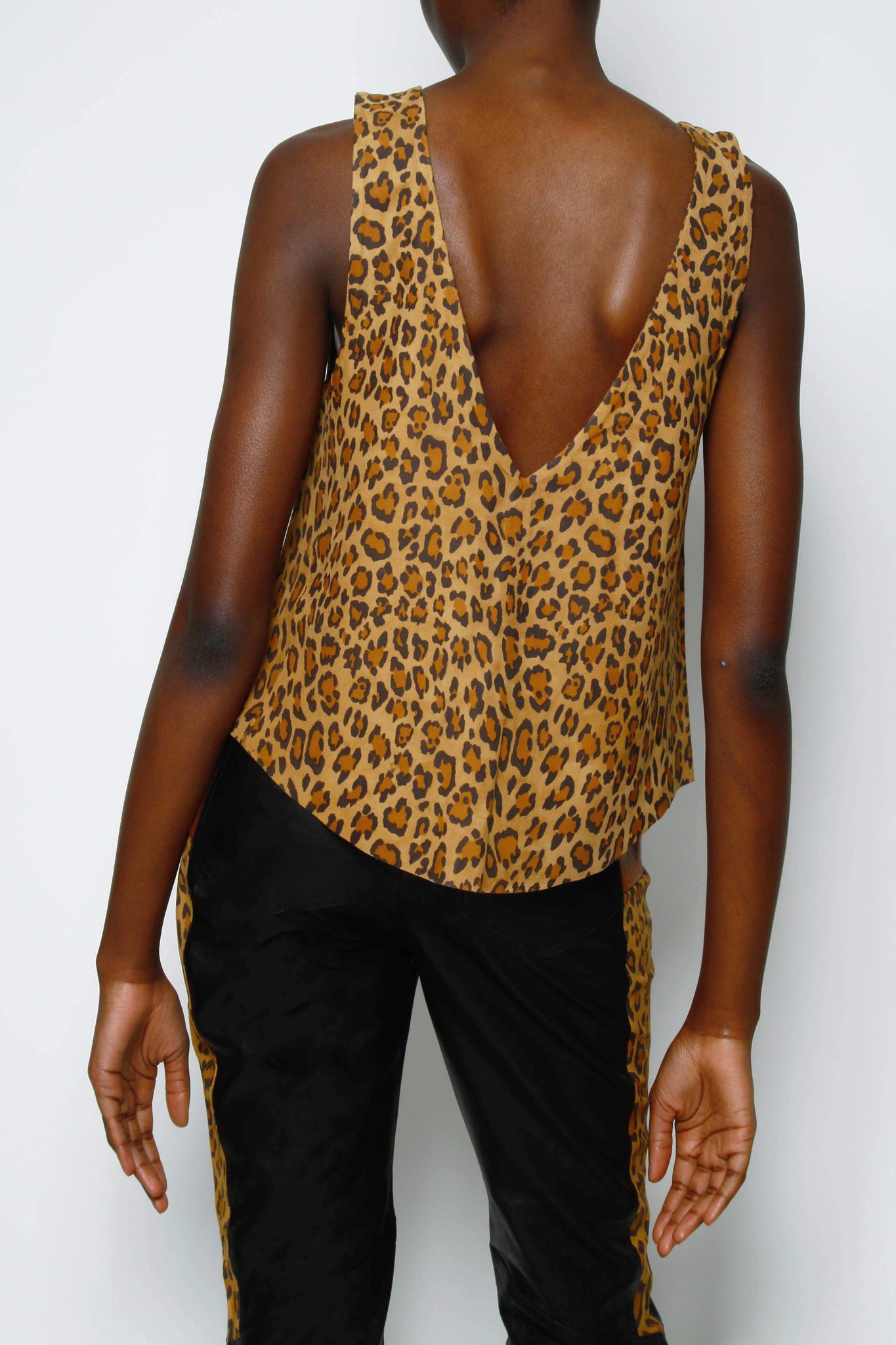 Sam LEATHER VEST - LEOPARD