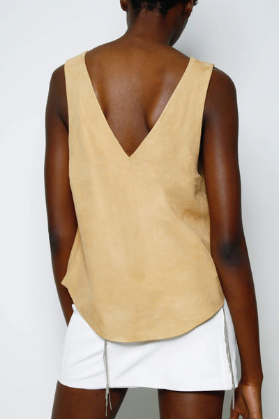 Sam LEATHER VEST - TAN