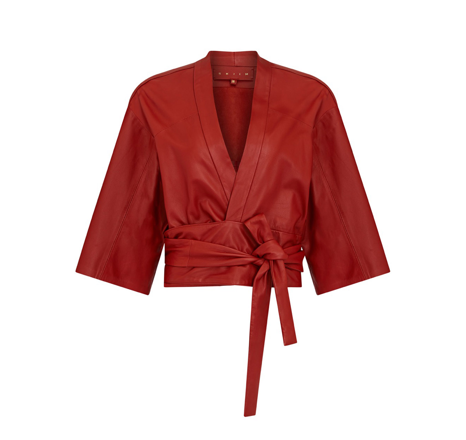 Tilly LEATHER KIMONO TOP - RED